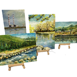 Paintings in Acrylic with easel 18 x 13 cm