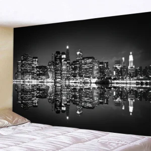New York City Night View Tapestry Hippie Wall Hanging Home Art  Bohemian Decorative Tapestry Background Cloth Sheet Sofa Blanket